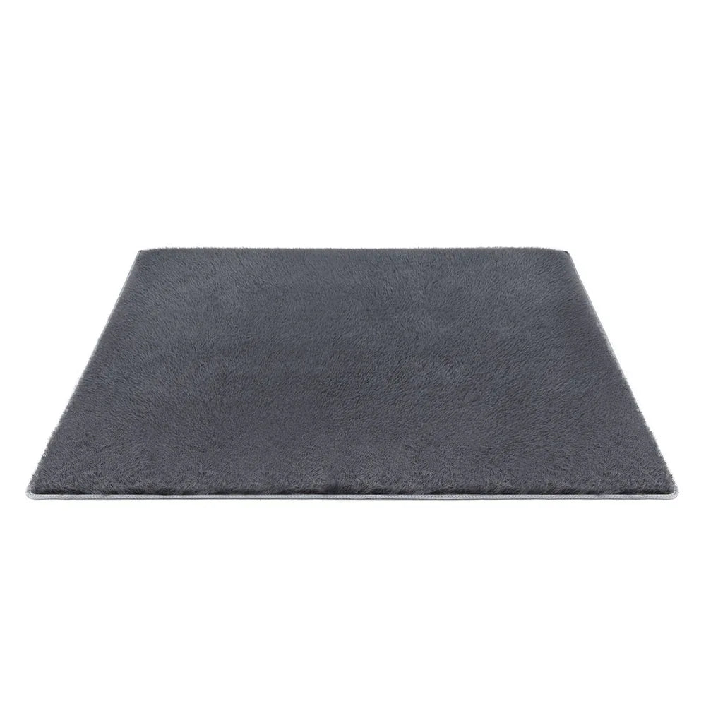 Artiss Floor Rug 200x230cm Plush Area Shaggy Rug Living Room Bedroom Carpet Grey - Mekamart Australia