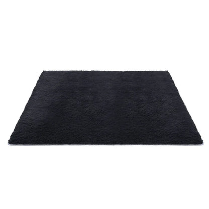 Artiss Floor Rug 200x290cm Plush Area Shaggy Rug Living Room Bedroom Carpet Black - Mekamart Australia