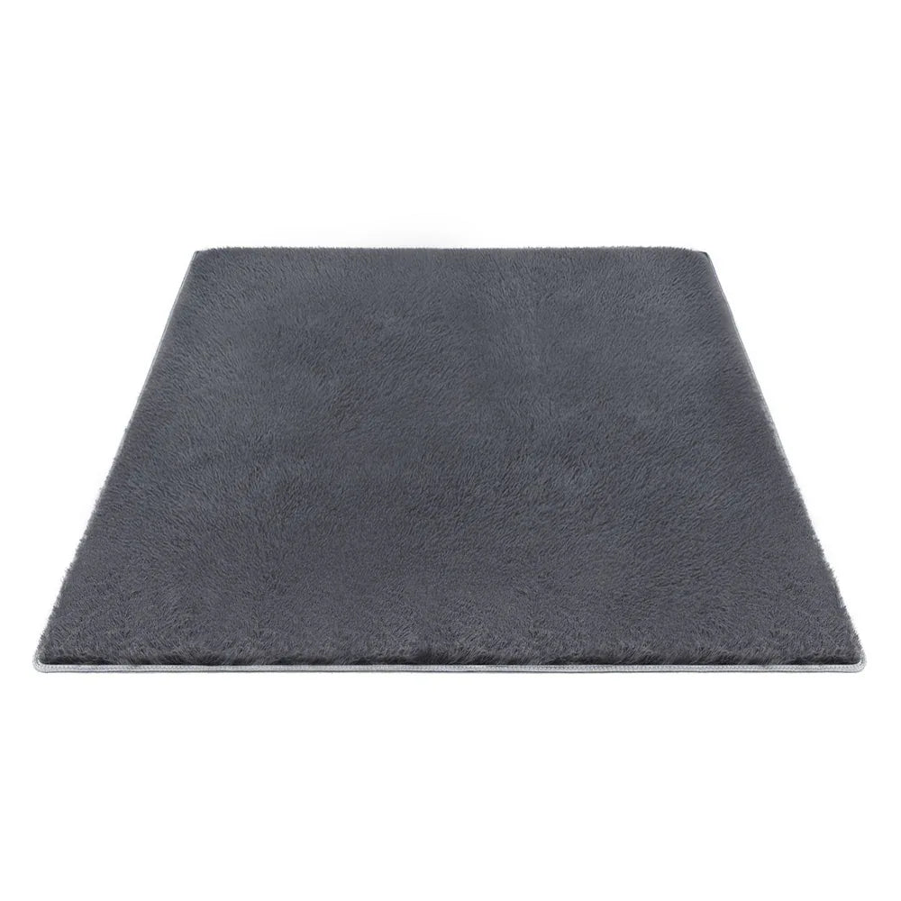 Artiss Floor Rug 200x290cm Plush Area Shaggy Rug Living Room Bedroom Carpet Grey - Mekamart Australia