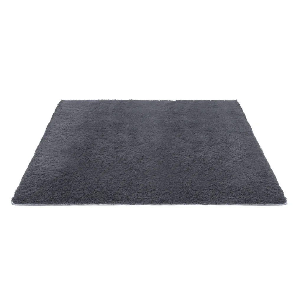 Artiss Floor Rug 200x290cm Plush Area Shaggy Rug Living Room Bedroom Carpet Grey - Mekamart Australia