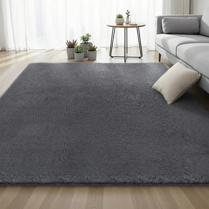 Artiss Floor Rug 200x290cm Plush Area Shaggy Rug Living Room Bedroom Carpet Grey - Mekamart Australia
