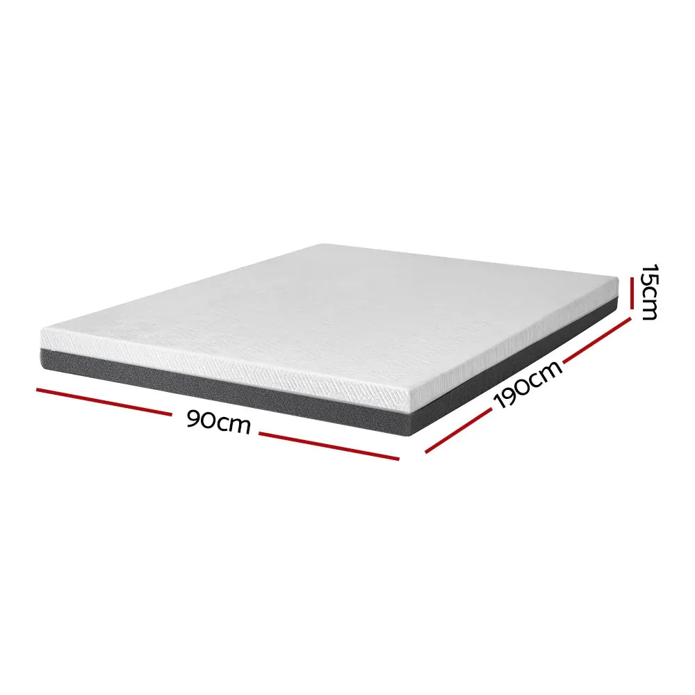 Giselle Bedding Memory Foam Mattress Bed Cool Gel Non Spring 15cm Single - Mekamart Australia