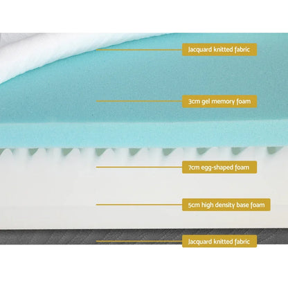Giselle Bedding Memory Foam Mattress Bed Cool Gel Non Spring 15cm Single - Mekamart Australia