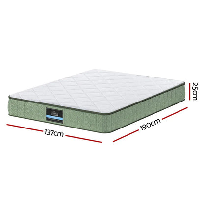 Giselle 25cm Memory Foam Mattress Dual Layer Zipper Cover Cool Charcoal Foam Mattresses Double - Mekamart Australia