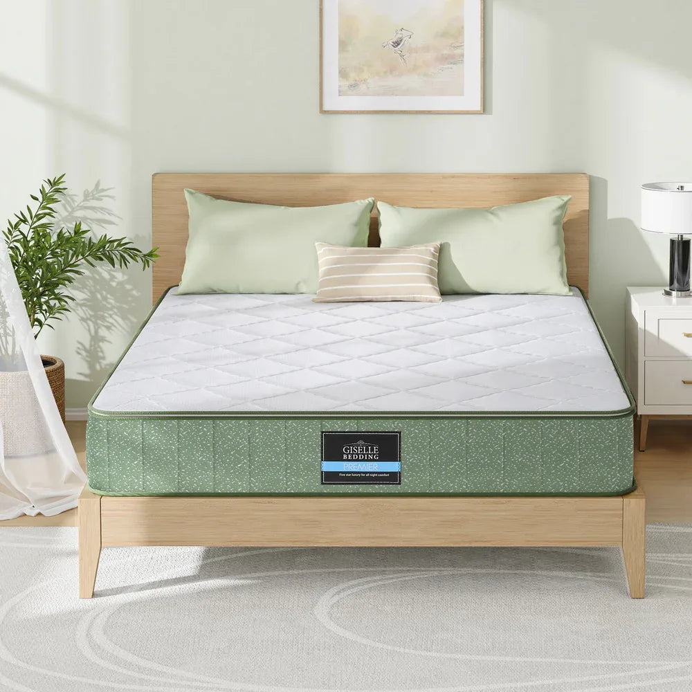 Giselle 25cm Memory Foam Mattress Dual Layer Zipper Cover Cool Charcoal Foam Mattresses Queen - Mekamart Australia
