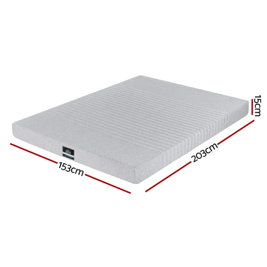 Giselle Bedding Cool Gel Memory Foam Mattress Charcoal 7-Zone Washable Bamboo Cover 15cm Queen - Mekamart Australia