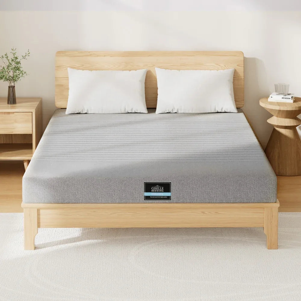 Giselle Bedding Cool Gel Memory Foam Mattress Charcoal 7-Zone Washable Bamboo Cover 15cm Queen - Mekamart Australia