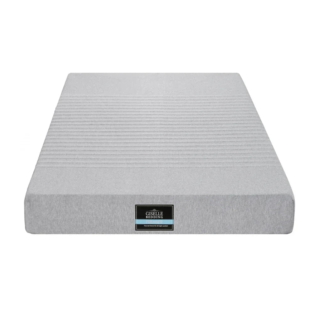 Giselle Bedding Cool Gel Memory Foam Mattress Charcoal 7-Zone Washable Bamboo Cover 15cm Single - Mekamart Australia