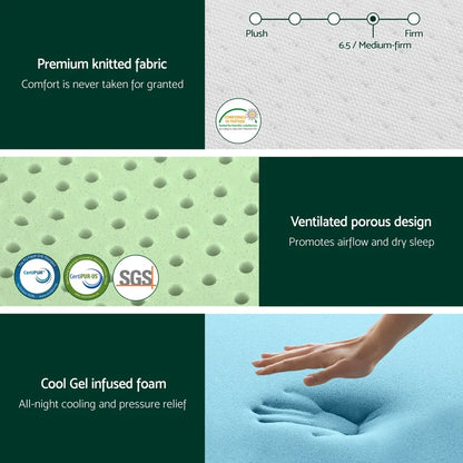 Giselle 20cm Memory Foam Mattress Green Tea Double - Mekamart Australia