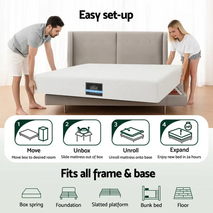 Giselle 20cm Memory Foam Mattress Green Tea Queen - Mekamart Australia