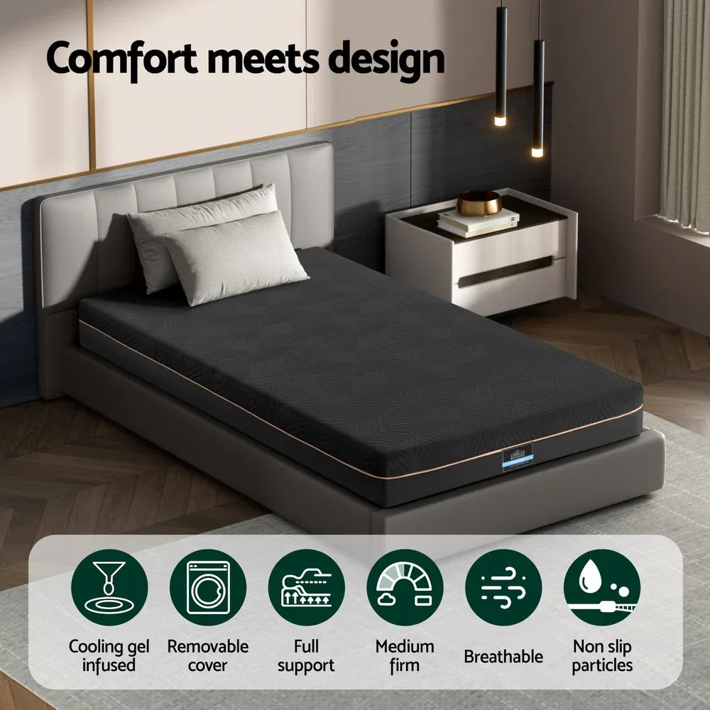 Giselle 18cm Memory Foam Mattress Green Tea Foam Cool Gel Foam Mattresses King Single - Mekamart Australia