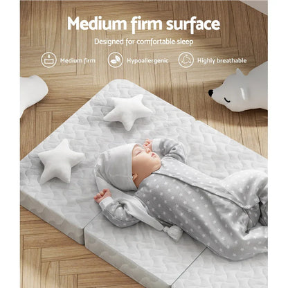Giselle Bedding Foldable Mattress Folding Foam Cot Bed White - Mekamart Australia
