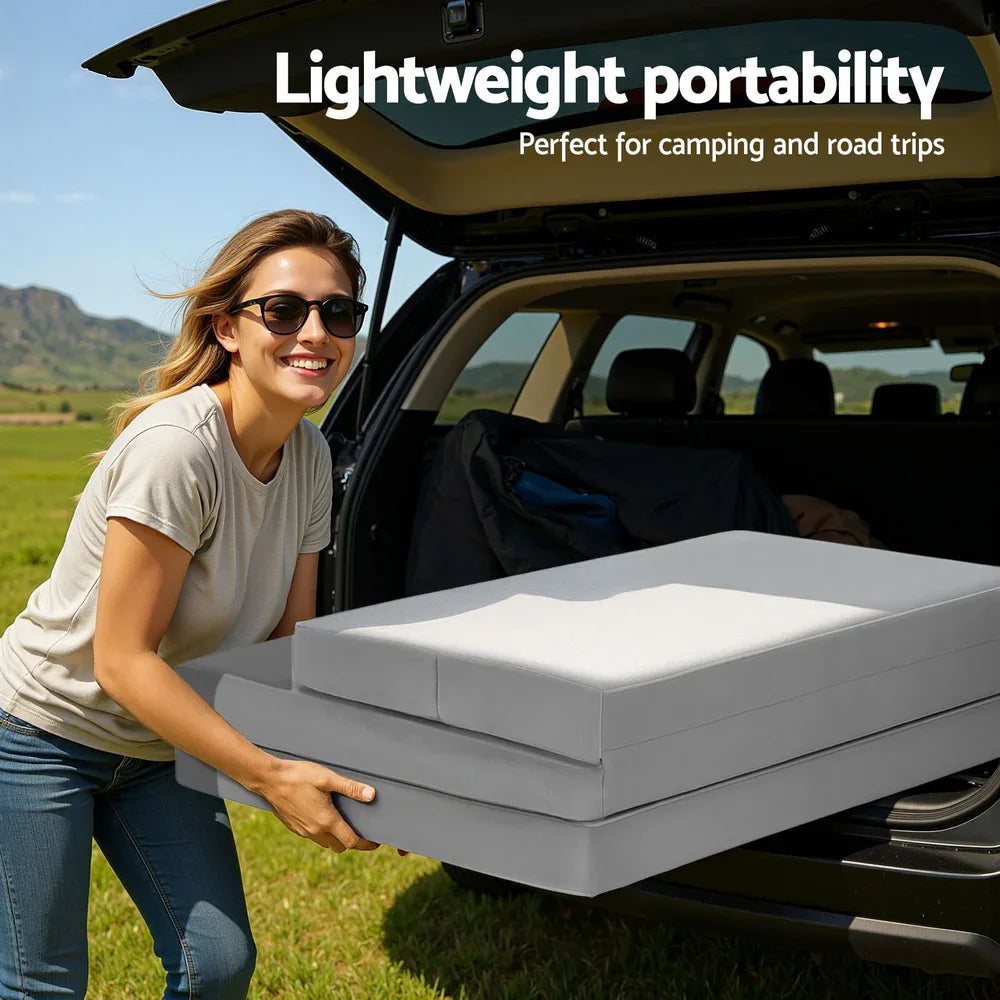 Giselle Foldable Mattress Folding Sofa Bed 4-fold Sleeping Camping Cushion Mat - Mekamart Australia