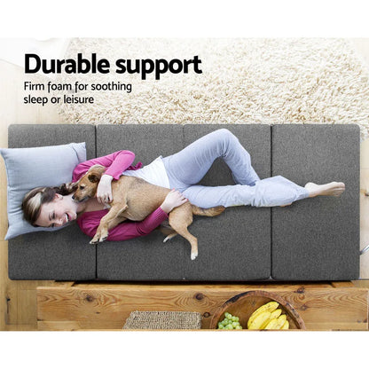 Giselle Bedding Foldable Mattress Folding Foam Single Grey - Mekamart Australia
