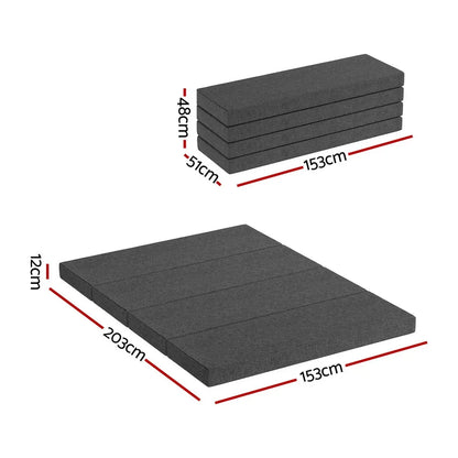 Giselle Bedding Foldable Mattress Folding Foam Mattresses Portable Mat Queen - Mekamart Australia