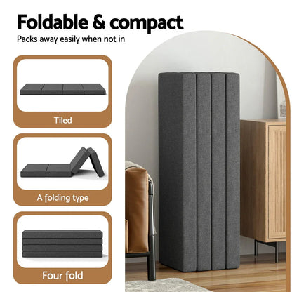 Giselle Bedding Foldable Mattress Folding Foam Mattresses Portable Mat Queen - Mekamart Australia