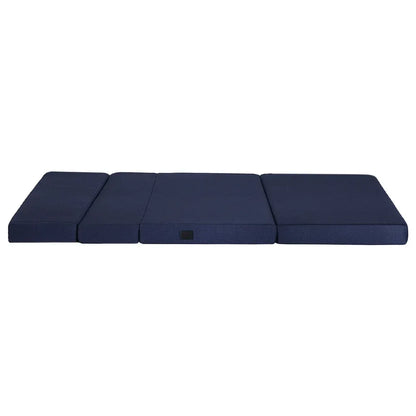 Giselle Foldable Mattress Folding Foam Mattresses Portable Floor Mat Blue Double - Mekamart Australia