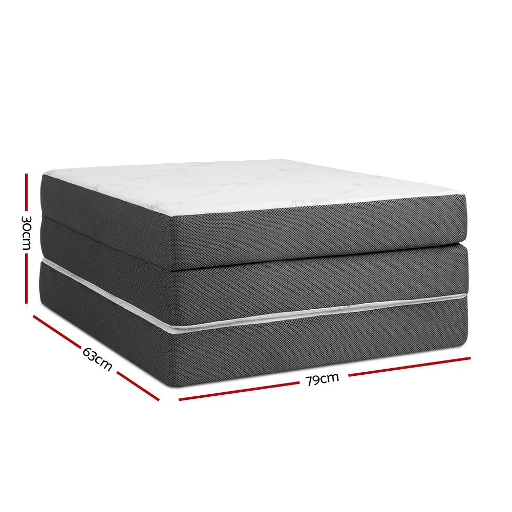 Giselle Bedding Foldable Mattress Folding Foam Single Bamboo - Mekamart Australia