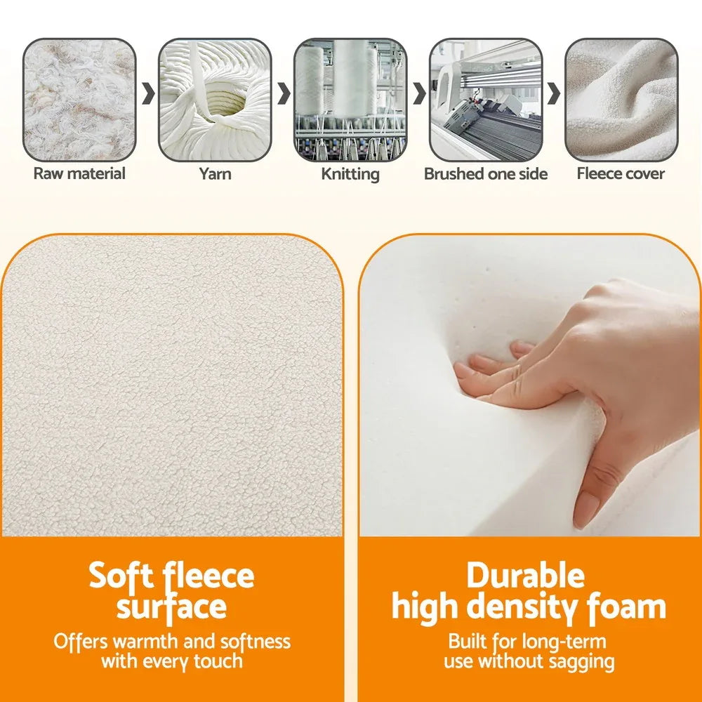 Giselle Bedding Foldable Mattress Fleece Portable 3-fold Folding Foam Mattresses - Mekamart Australia