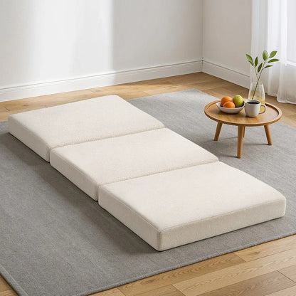 Giselle Bedding Foldable Mattress Fleece Portable 3-fold Folding Foam Mattresses - Mekamart Australia