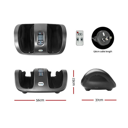 Livemor Foot Massager Shiatsu Massagers Electric Roller Kneading Leg Grey - Mekamart Australia