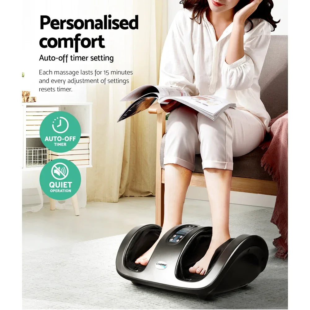 Livemor Foot Massager Shiatsu Massagers Electric Roller Kneading Leg Grey - Mekamart Australia