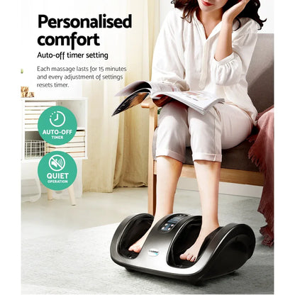 Livemor Foot Massager Shiatsu Massagers Electric Roller Kneading Leg Grey - Mekamart Australia