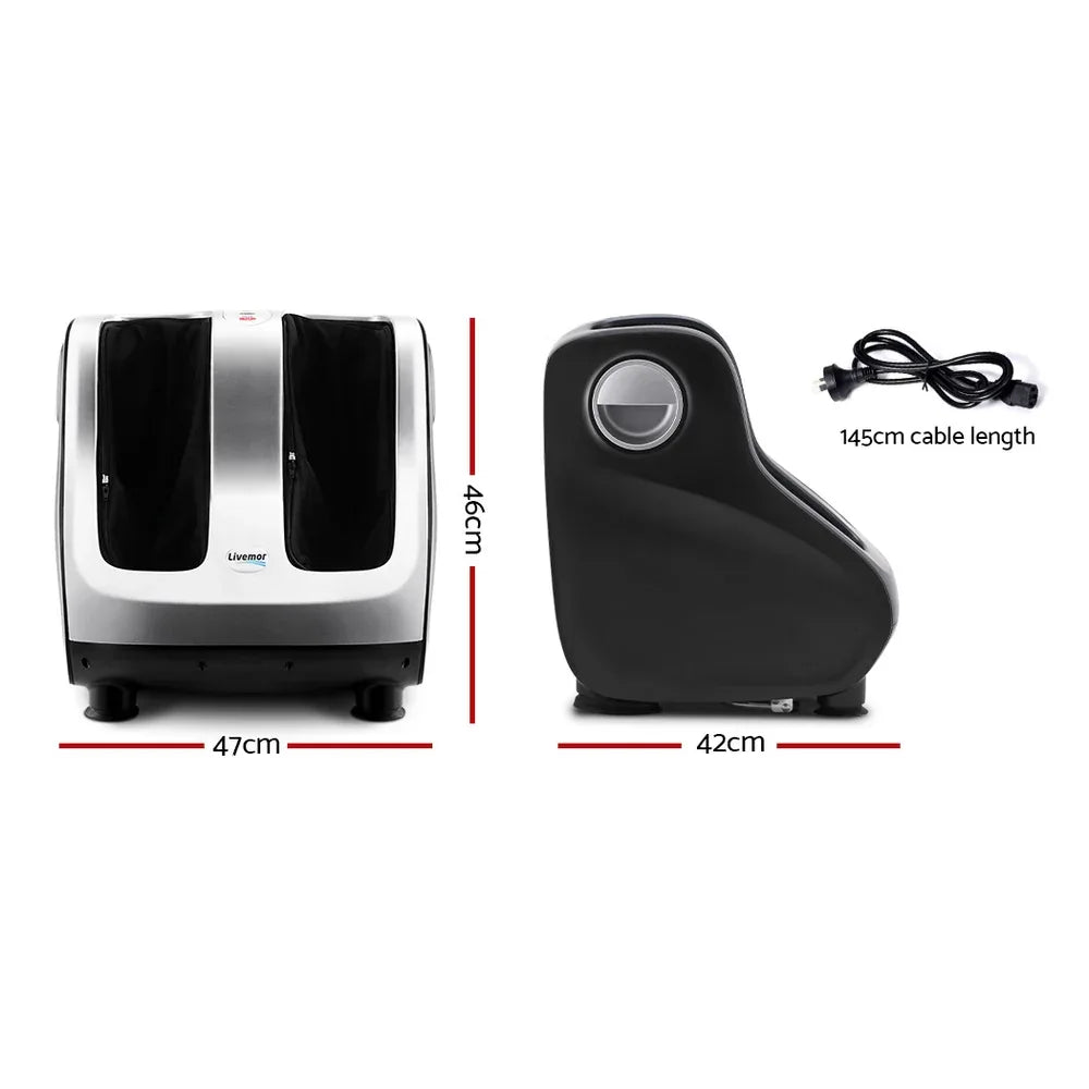 Livemor Foot Massager Shiatsu Massagers Electric Roller Calf Leg Kneading Silver - Mekamart Australia