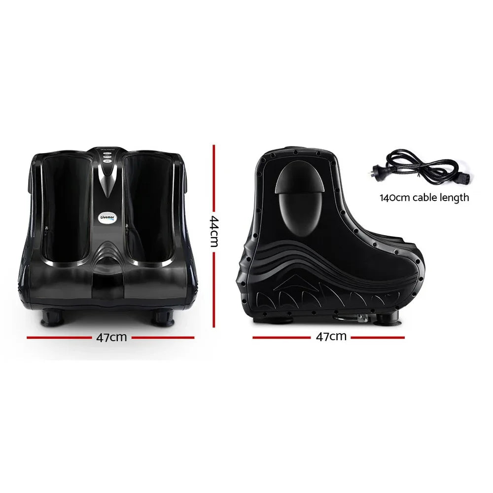 Livemor Foot Massager Massagers Shiatsu Electric Roller Ankle Calf Leg Kneading Black - Mekamart Australia