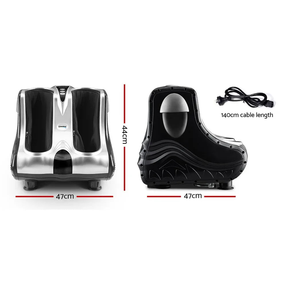 Livemor Foot Massager Massagers Shiatsu Electric Roller Ankle Calf Leg Kneading Silver - Mekamart Australia