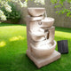 Gardeon Solar Water Feature Cascading Fountain 4-Tier Bowl LED Lights 72CM Sand - Mekamart Australia