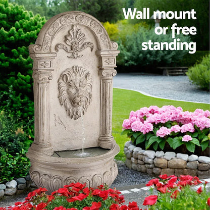 Gardeon Solar Fountain Water Feature Wall Mount Garden Fountains 77CM Beige - Mekamart Australia