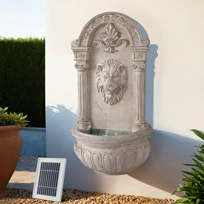 Gardeon Solar Fountain Water Feature Wall Mount Garden Fountains 77CM Beige - Mekamart Australia