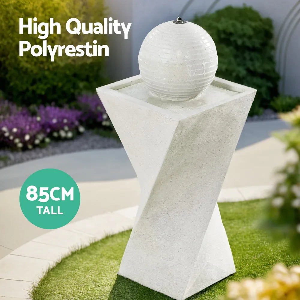Gardeon Solar Fountain Water Feature Bird Bath Outdoor Garden LED Lights Ball 85CM - Mekamart Australia