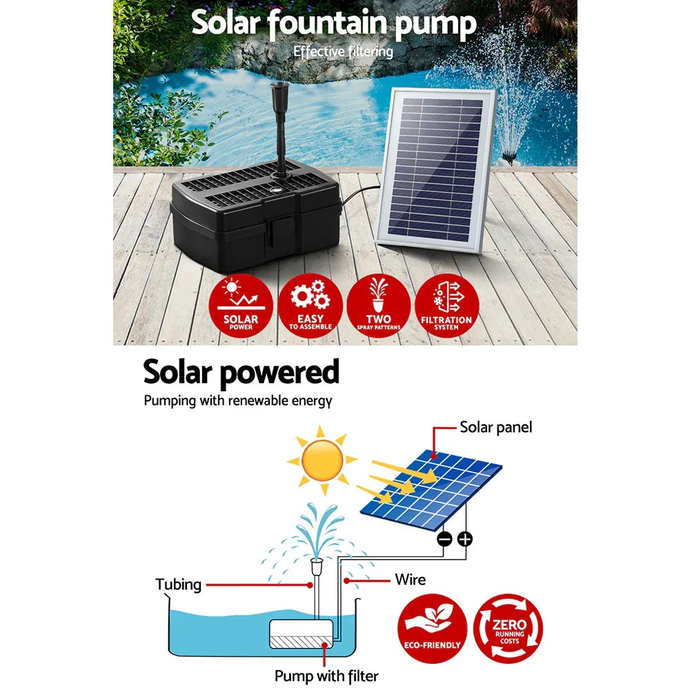 Gardeon Solar Pond Pump with Filter Box 4.6FT - Mekamart Australia