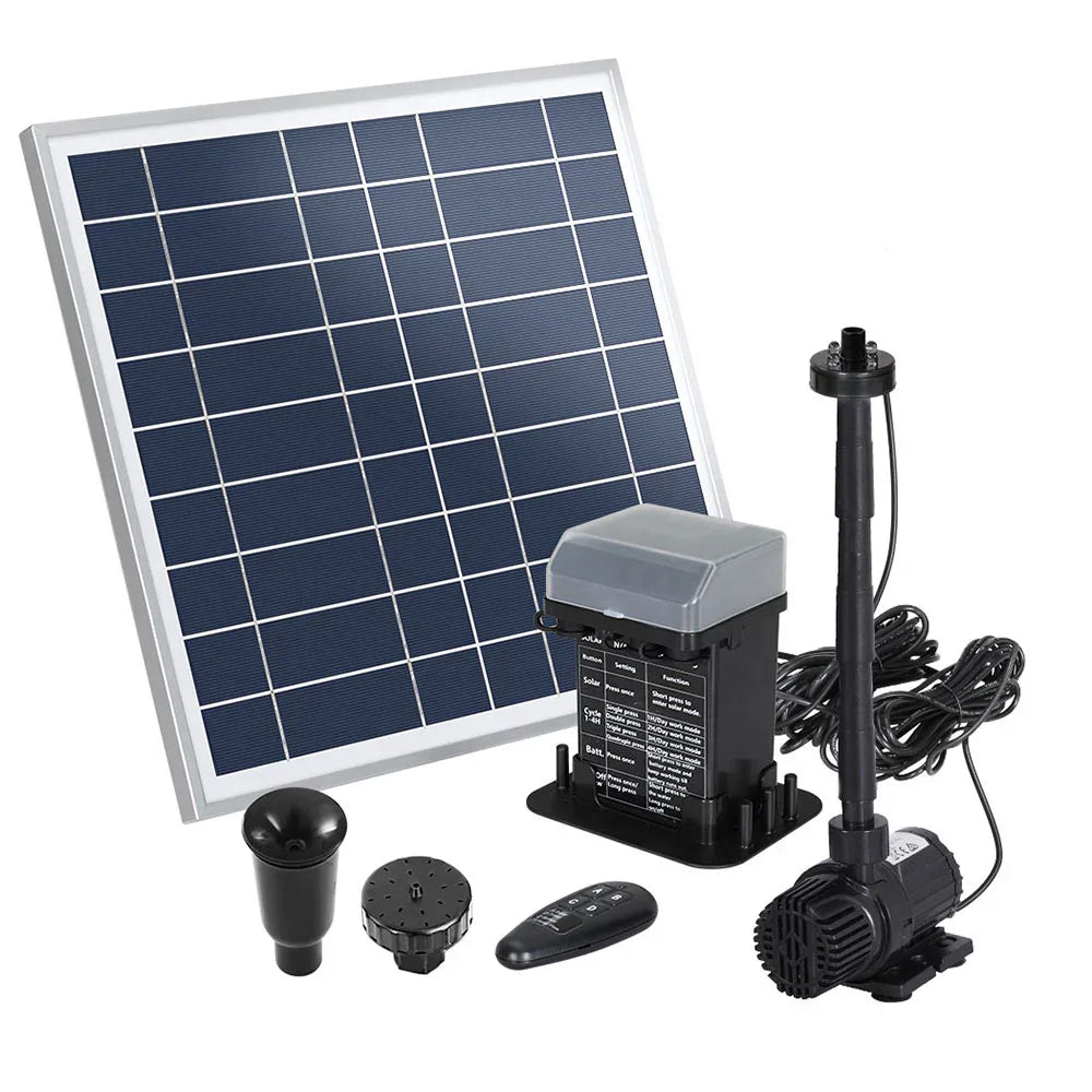 Gardeon Solar Pond Pump with Battery Kit LED Lights 9.8FT - Mekamart Australia