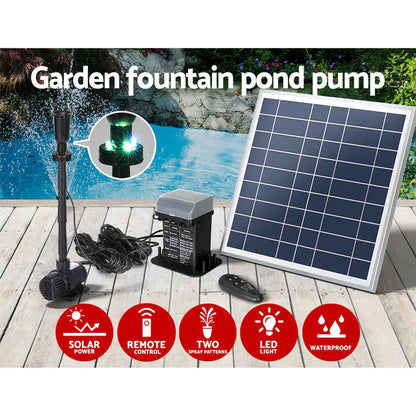 Gardeon Solar Pond Pump with Battery Kit LED Lights 9.8FT - Mekamart Australia