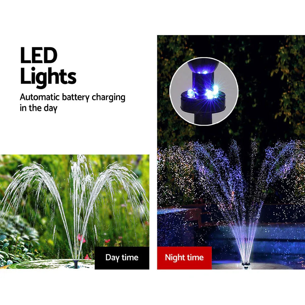 Gardeon Solar Pond Pump with Battery Kit LED Lights 9.8FT - Mekamart Australia