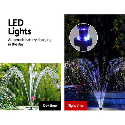 Gardeon Solar Pond Pump with Battery Kit LED Lights 9.8FT - Mekamart Australia