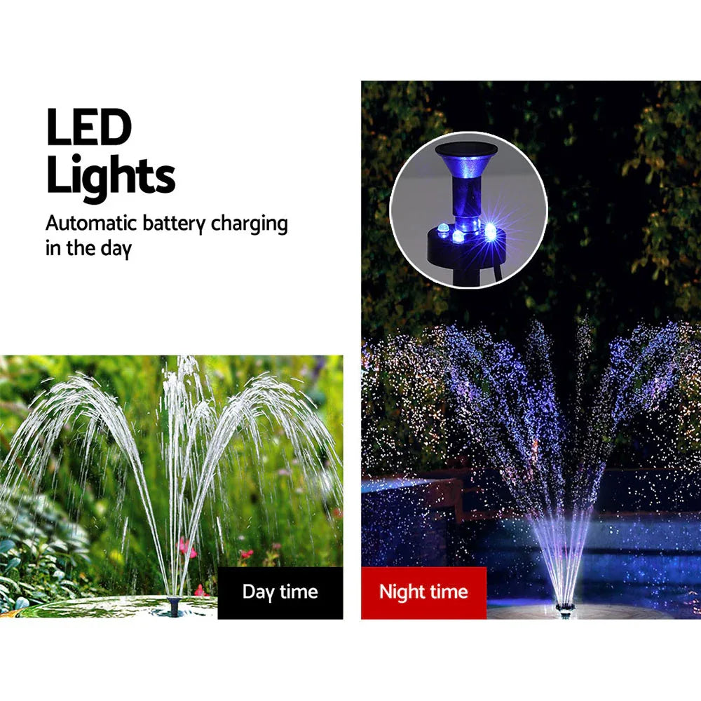 Gardeon Solar Pond Pump Submersible Water Fountain with Battery LED Lights 4.4FT - Mekamart Australia