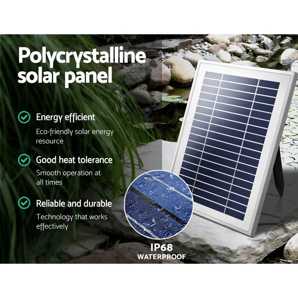 Gardeon Solar Pond Pump Submersible Water Fountain with Battery Kit LED Lights 4.3FT - Mekamart Australia
