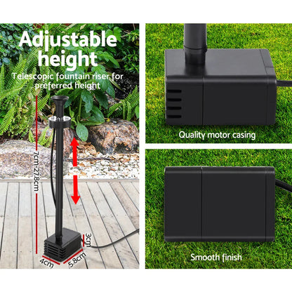 Gardeon Solar Pond Pump Submersible Water Fountain with Battery Kit LED Lights 4.3FT - Mekamart Australia