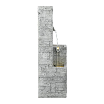 Gardeon Solar Fountain Water Feature Outdoor Indoor 4-Tier Square Cascading Beige - Mekamart Australia