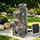 Gardeon Solar Fountains Water Features Cascading Design Polyresin 80cm Grey