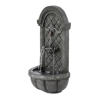Gardeon Solar Fountain Water Feature Wall Mount Garden Fountains 80CM Grey - Mekamart Australia