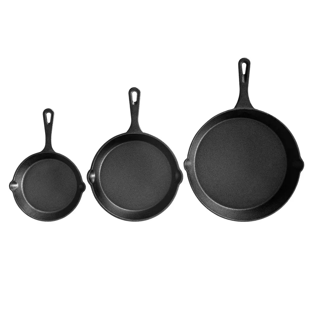 5-star chef Non Stick Frying Pan Cast Iron 3PCS - Mekamart Australia