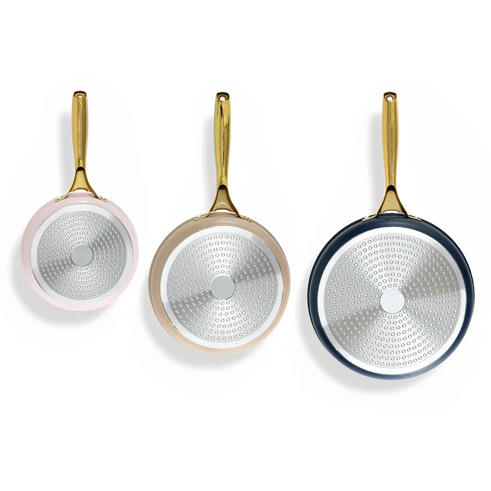 5-star Chef Frying Pan 3PCS Shades Frypan Set Ceramic Coating Multi Colour - Mekamart Australia