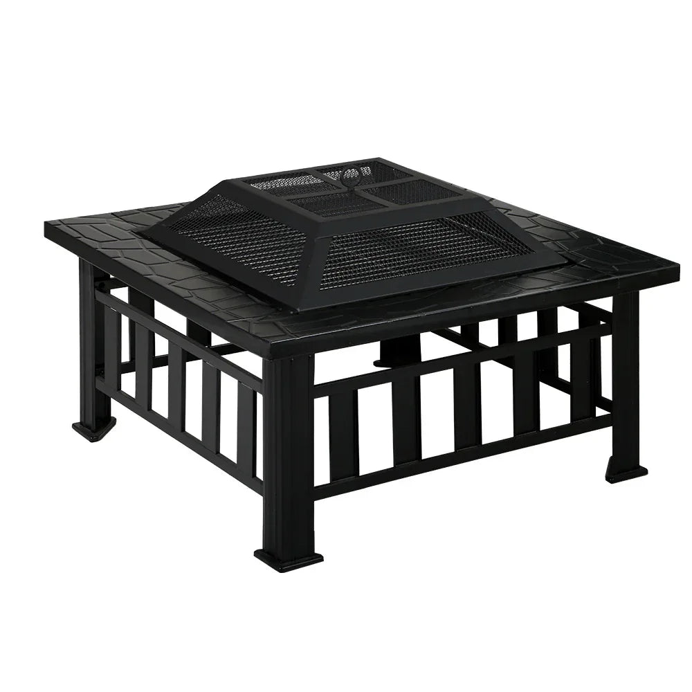 Grillz Fire Pit BBQ Grill 2-In-1 Table - Mekamart Australia