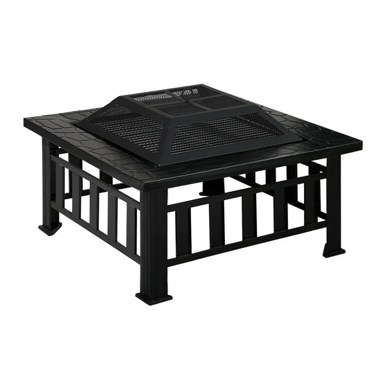 Grillz Fire Pit BBQ Grill 2-In-1 Table - Mekamart Australia