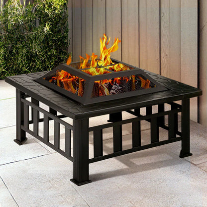 Grillz Fire Pit BBQ Grill 2-In-1 Table - Mekamart Australia